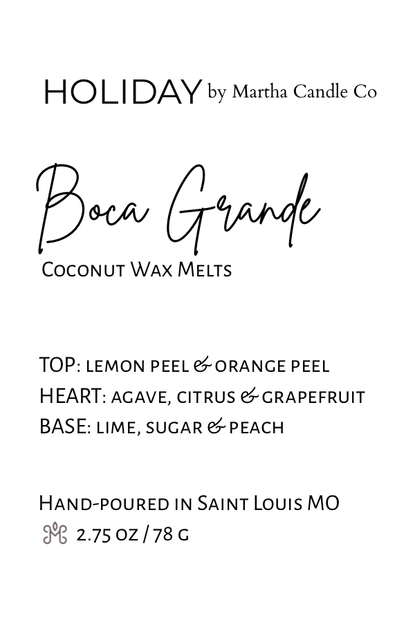 Boca Grande Holiday Wax Melts (Citrus + Agave + Peach)