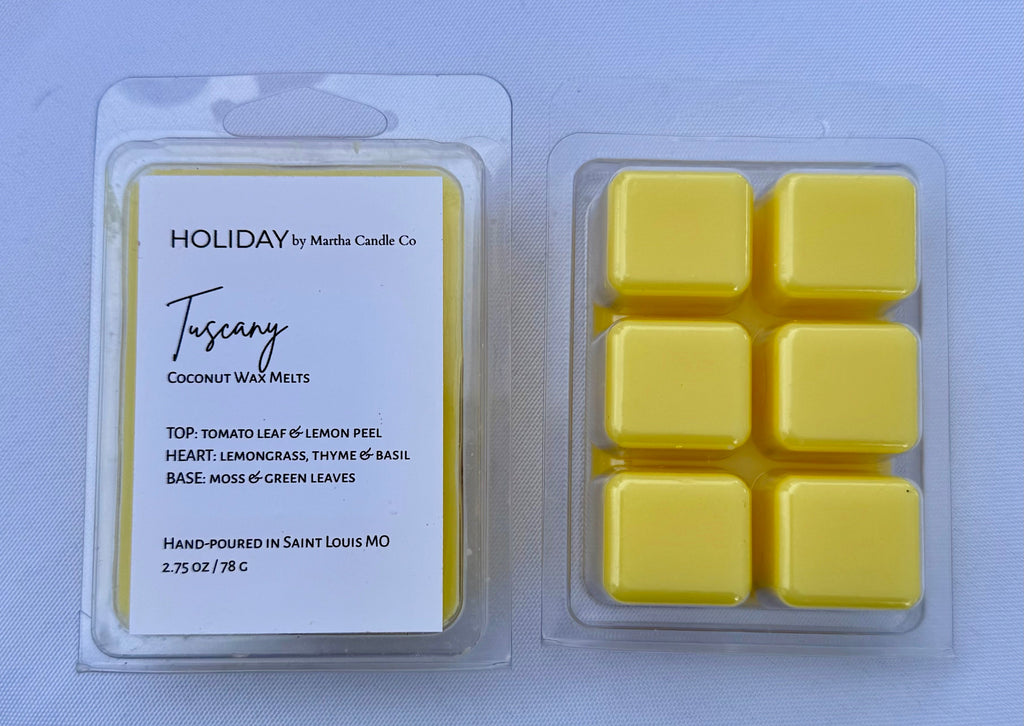 Tuscany Holiday Wax Melts (Tomato Leaf + Thyme + Basil)