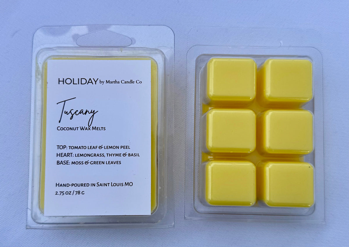 Tuscany Holiday Wax Melts (Tomato Leaf + Thyme + Basil)