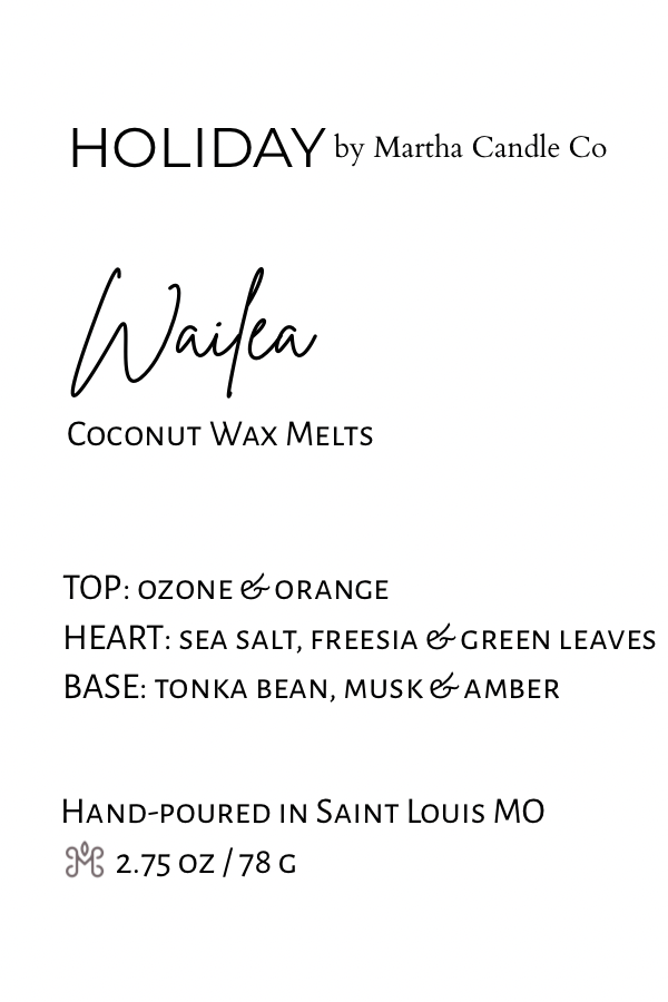 Wailea Holiday Wax Melts (Sea Salt + Orchid)