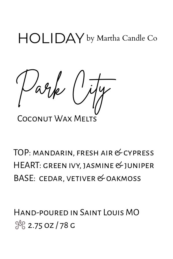 Park City Holiday Wax Melts (Cypress + Juniper + Oakmoss)