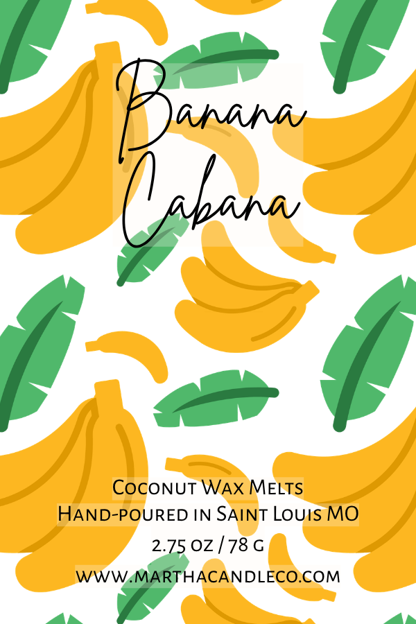 Banana Cabana Limited Edition Wax Melts (Bananas + Vanilla + Coconut)